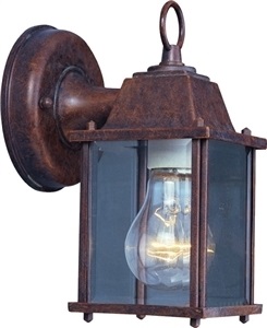 Boston Harbor Outdoor Wall Lantern, 120 V, 60 W, A19 or CFL Lamp, Aluminum Fixture, Rustic Brown